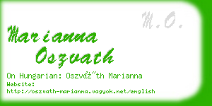 marianna oszvath business card